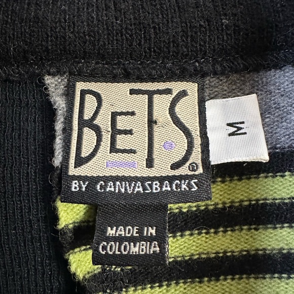 Bets by Canvasbacks Jacket Wool Blend Black Artsy Patchwork Buttoned Jacket Med - Picture 8 of 8